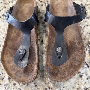 Birkenstock Gizeh Birko-Flor, Black, Size 39. 4194. 6.5 Men 8.5 Ladies